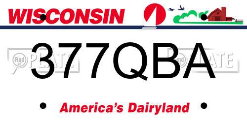 377QBA Wisconsin License Plate