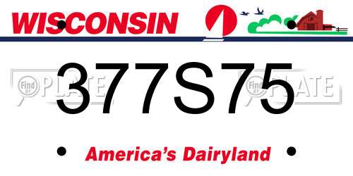 377S75 Wisconsin License Plate