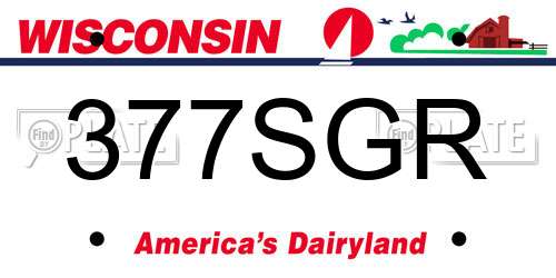 377SGR Wisconsin License Plate