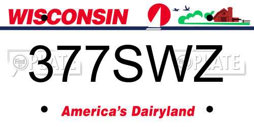 377SWZ Wisconsin License Plate