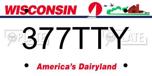 377TTY Wisconsin License Plate