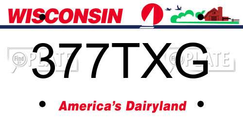 377TXG Wisconsin License Plate