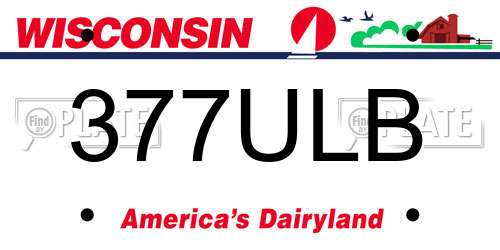377ULB Wisconsin License Plate