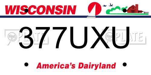 377UXU Wisconsin License Plate