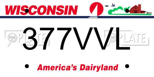 377VVL Wisconsin License Plate