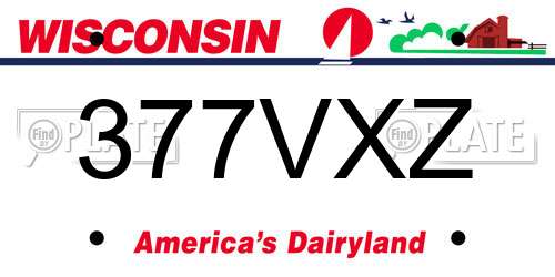 377VXZ Wisconsin License Plate