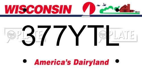 377YTL Wisconsin License Plate