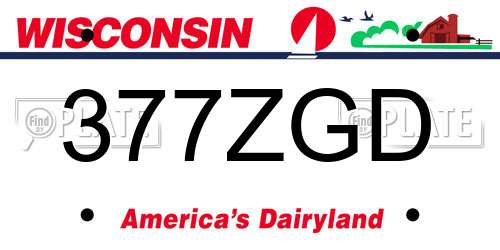 377ZGD Wisconsin License Plate