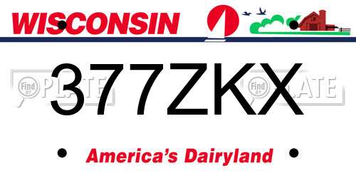 377ZKX Wisconsin License Plate