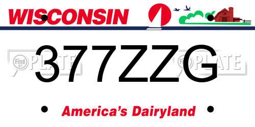 377ZZG Wisconsin License Plate