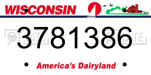 3781386 Wisconsin License Plate