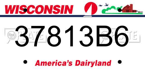 37813B6 Wisconsin License Plate