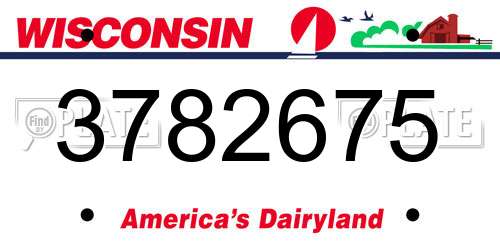 3782675 Wisconsin License Plate
