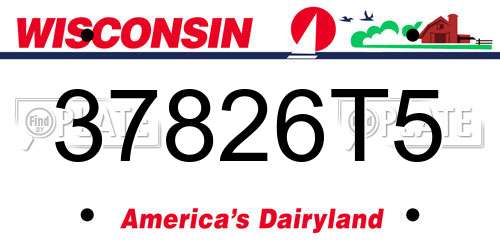 37826T5 Wisconsin License Plate