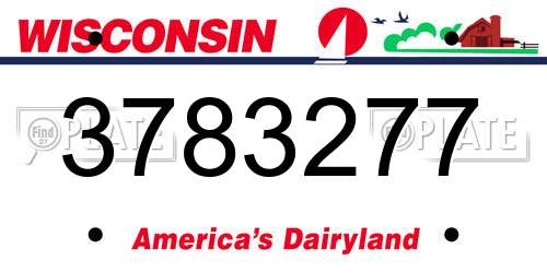 3783277 Wisconsin License Plate