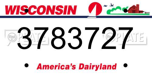 3783727 Wisconsin License Plate