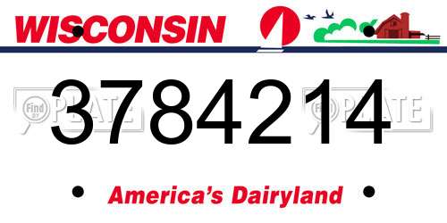 3784214 Wisconsin License Plate