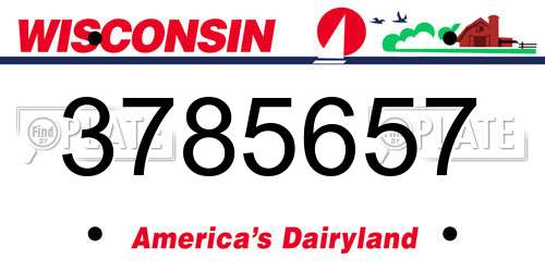 3785657 Wisconsin License Plate