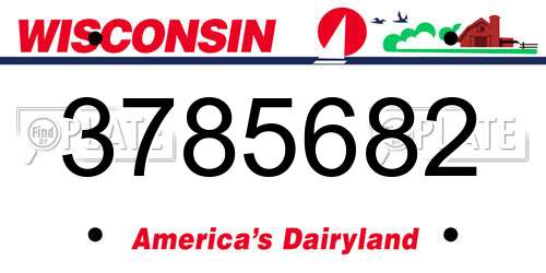 3785682 Wisconsin License Plate