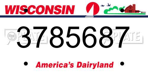 3785687 Wisconsin License Plate
