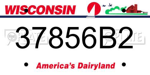 37856B2 Wisconsin License Plate