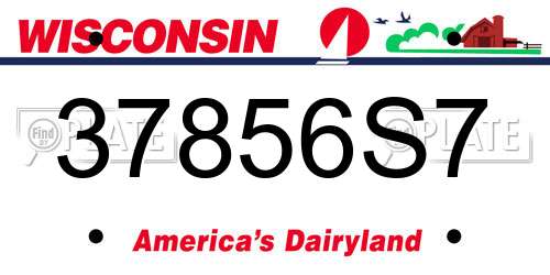 37856S7 Wisconsin License Plate