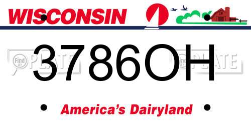 3786OH Wisconsin License Plate