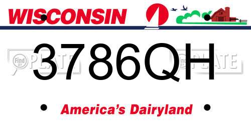 3786QH Wisconsin License Plate