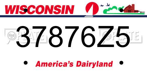 37876Z5 Wisconsin License Plate