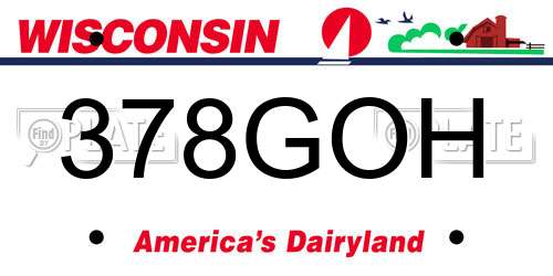 378GOH Wisconsin License Plate