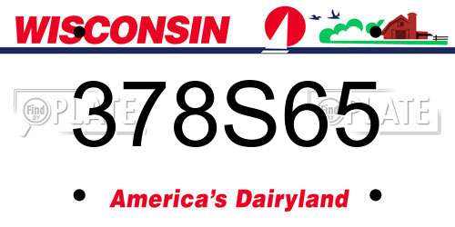 378S65 Wisconsin License Plate