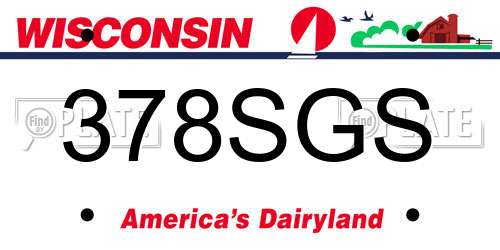 378SGS Wisconsin License Plate