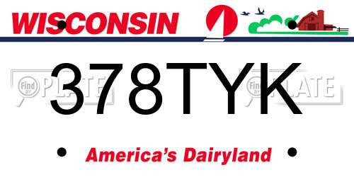 378TYK Wisconsin License Plate
