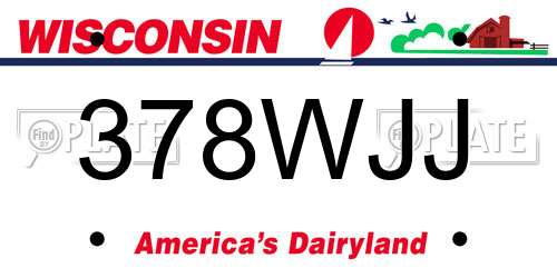 378WJJ Wisconsin License Plate