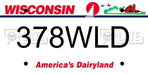 378WLD Wisconsin License Plate