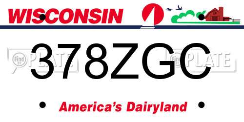378ZGC Wisconsin License Plate