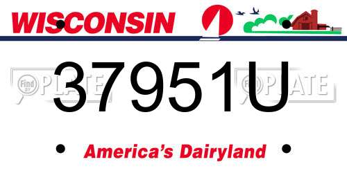 37951U Wisconsin License Plate