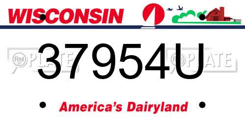 37954U Wisconsin License Plate