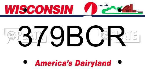 379BCR Wisconsin License Plate