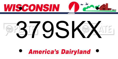379SKX Wisconsin License Plate