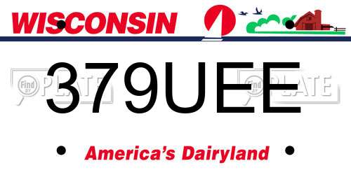 379UEE Wisconsin License Plate