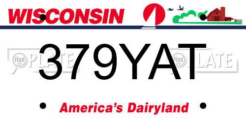 379YAT Wisconsin License Plate