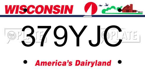 379YJC Wisconsin License Plate