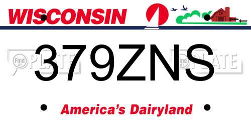 379ZNS Wisconsin License Plate