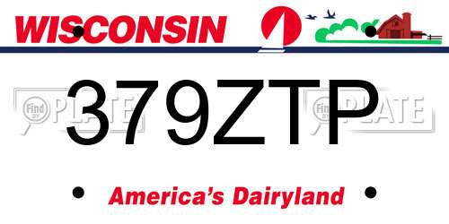 379ZTP Wisconsin License Plate
