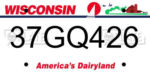 37GQ426 Wisconsin License Plate