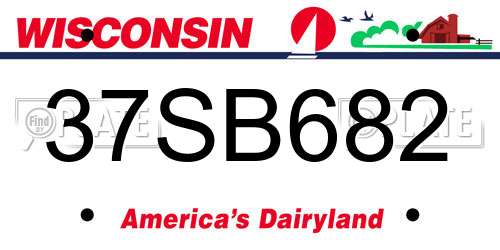 37SB682 Wisconsin License Plate