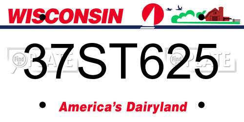37ST625 Wisconsin License Plate