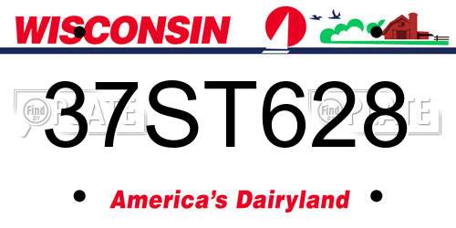 37ST628 Wisconsin License Plate