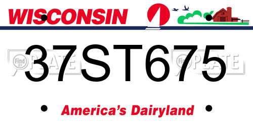 37ST675 Wisconsin License Plate